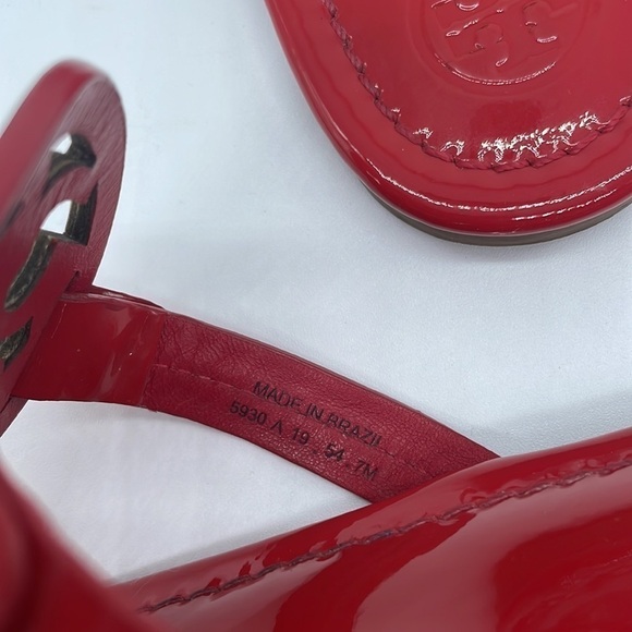 Tory Burch Red Patent leather Rainbow Miller sandals 7 - Picture 6 of 7